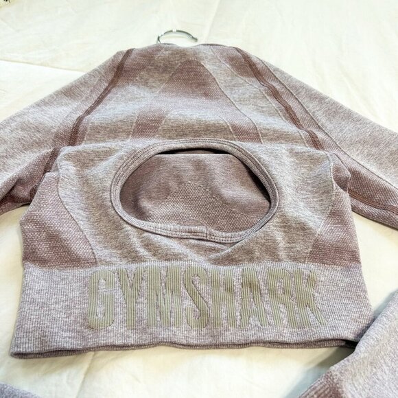 NWOT Gymshark Flex Seamless Crop Top & Shorts Set Purple Marl Women’s Size XS - Picture 9 of 9